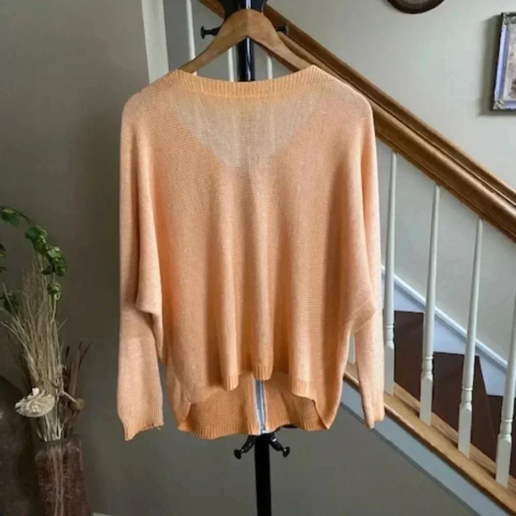 Gigi Moda Kyle Zip Front Cardigan in Shimmer Peach Color OS - Picture 1 of 14